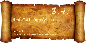 Bródi Agnéta névjegykártya